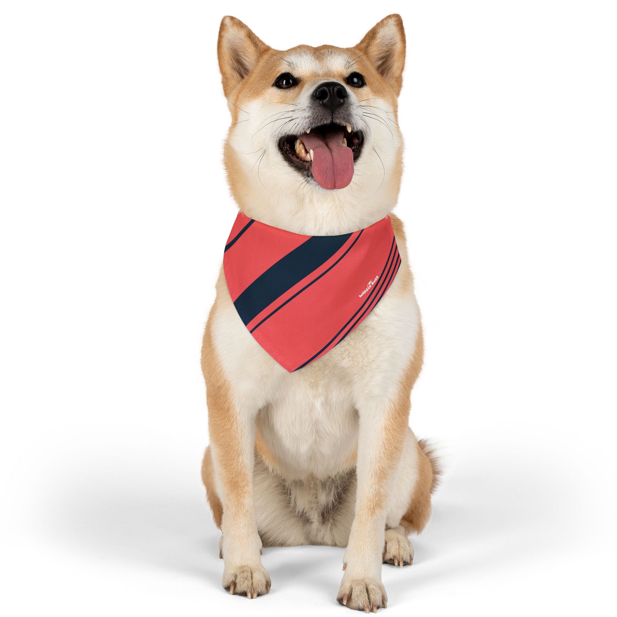 Red and Navy Stripes - Bandana Collar