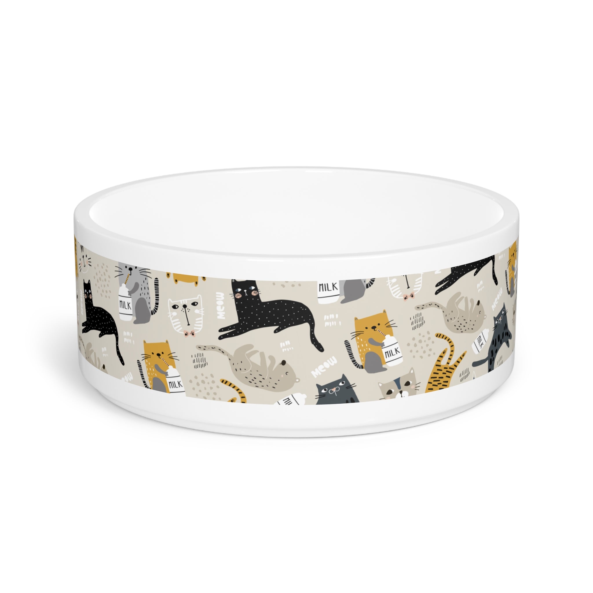 Cats 'n Milk - Ceramic Pet Bowl