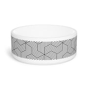 Geometric (Black and White) - Ceramic Pet Bowl