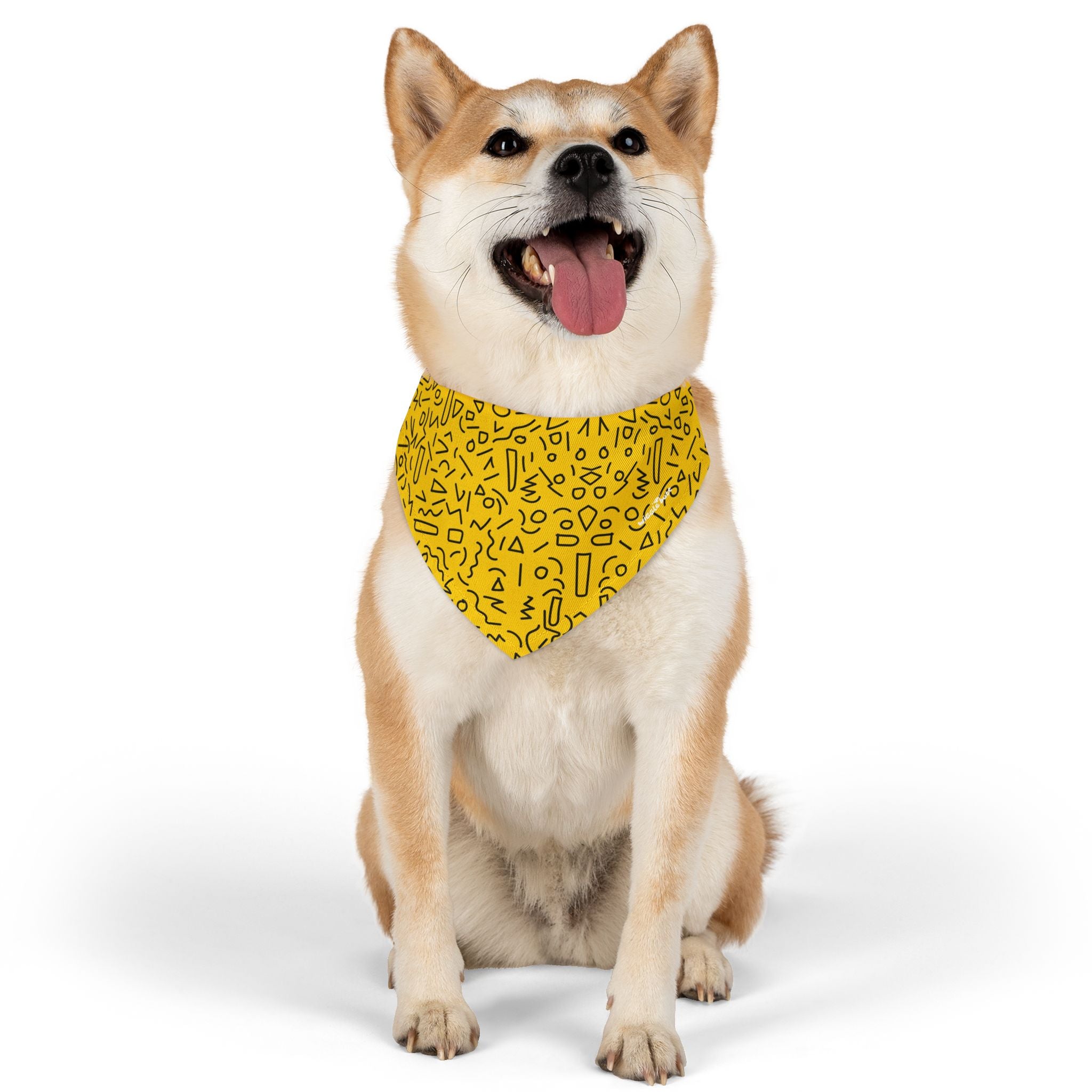 Scribbles (Yellow) - Bandana Collar