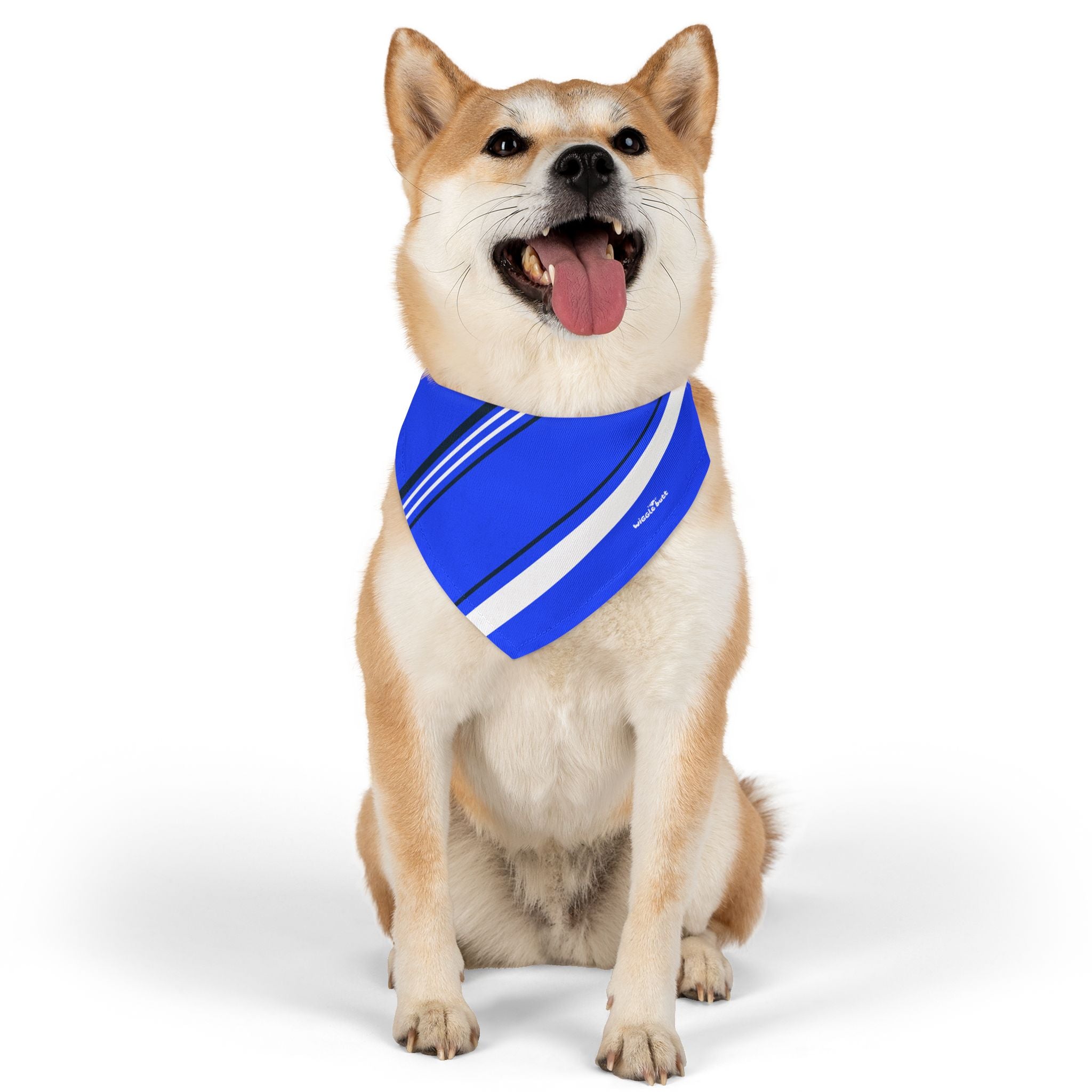 Blue and White Stripes - Bandana Collar